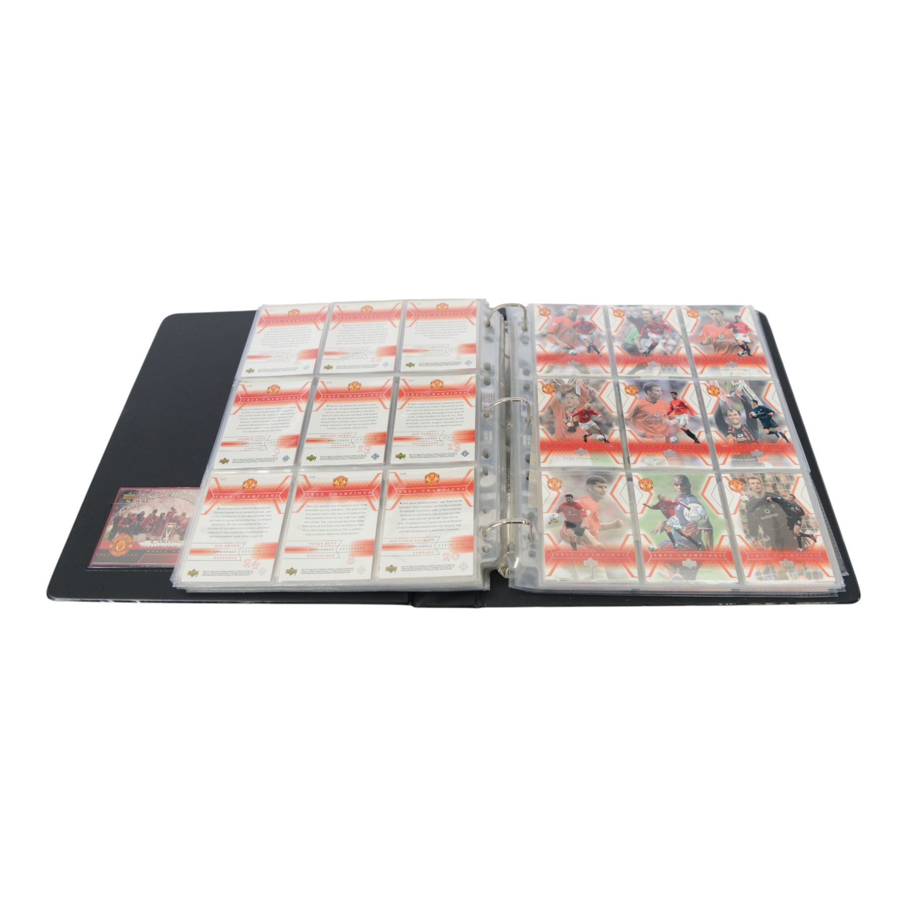 Large collection of Football trading cards, including full Manchester Untied Upper Deck set in official folder, large quantity of Topps Match Attax cards, including full sets, in official collectors binders, Panini Euro 2012 part set in folder, etc, all housed in folders