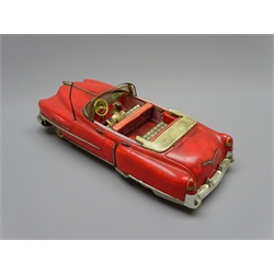  Gama 300 tin-plate friction drive open top Cadillac in red and chrome with driver L31cm  