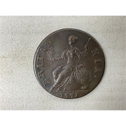 George III 1771 halfpenny coin