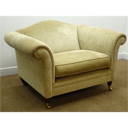  Laura Ashley Gloucester snuggler armchair, upholstered in Villandry Champagne farbic, W136cm (twelve months old)  