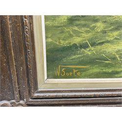 W Soete (Dutch 20th century): Derelict Windmill, oil on canvas signed 58cm x 68cm