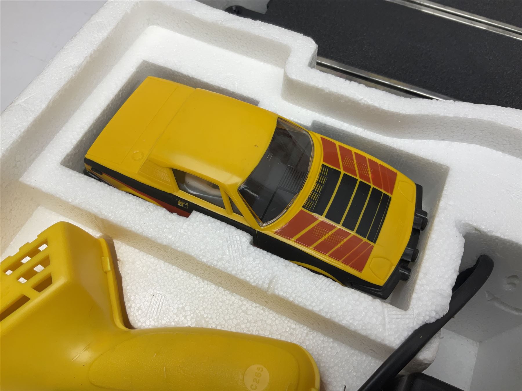 Scalextric - Set 300 with TR7 rally cars, controllers, power unit, track and paperwork; boxed