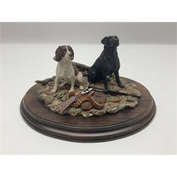Four Country Artists figures, comprising Shooting figure group by K.Sherwin, Gun dog figure group, First Brace - Labrador and First Brace - Springer, largest H35cm 