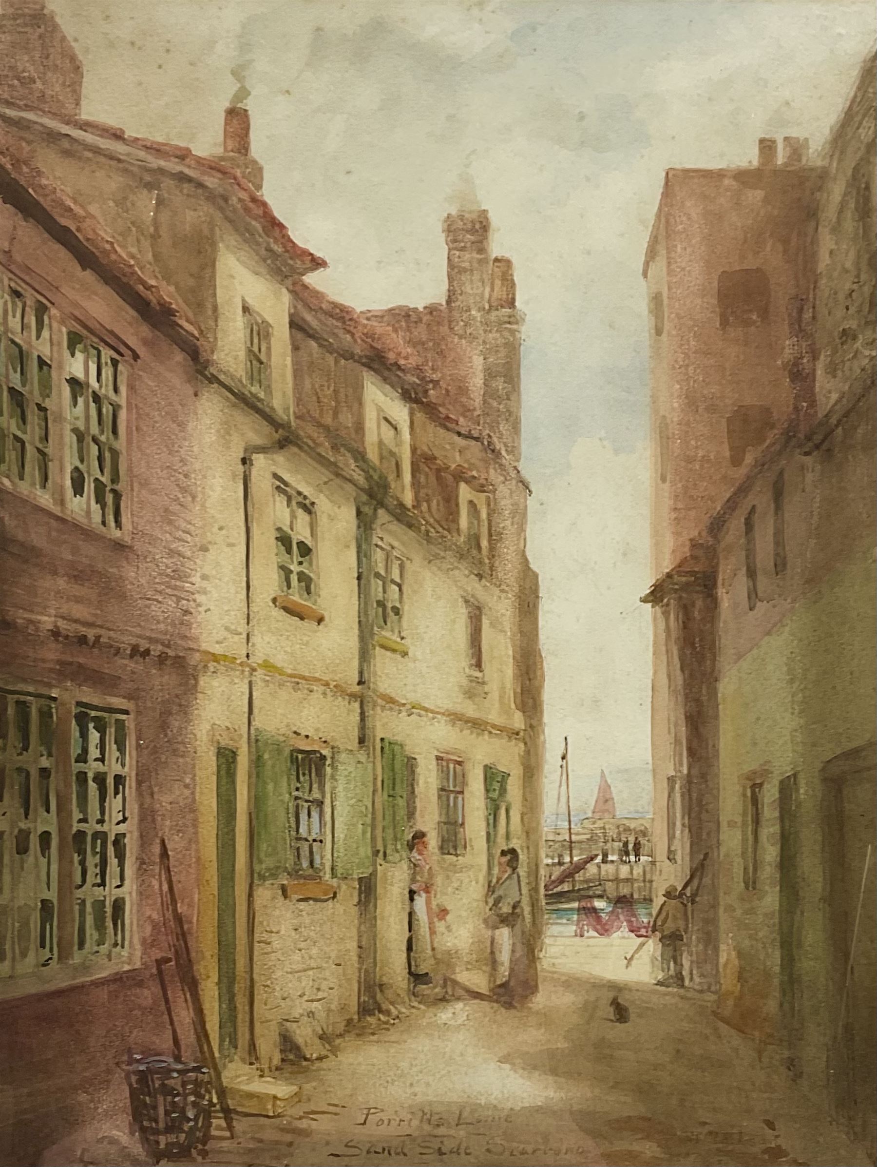 Robert Clarkson (British 1857-1924): 'Porritt's Lane Sandside Scarborough', watercolour signed and titled 36cm x 28cm