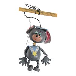 Six Pelham Puppets, comprising Walt Disney Mickey Mouse with Pluto, Donald Duck, and Goofy, Wombles Wellington, Caterpillar and Mouse all boxed, together with a Pelham Puppet Lightweight Theatre, boxed