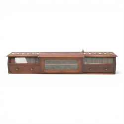 Snooker and Billiard accessories including a Thurston & Co Ltd snooker scoreboard, and Burroughes & Watts, London, billiard ball storage cabinet and white scorer