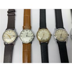 Paul Buhre RotoDato 21 jewels automatic wristwatch and nine manual wind wristwatches including Movado, Sterling, Visconte, Roamer, Avia and Ultra