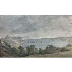 Amos Green (British 1735-1807): Scarborough, watercolour signed with initials, with a further watercolour of Cornelian Bay signed with initials and titled 'Near Scarboro' verso 23cm x 39cm