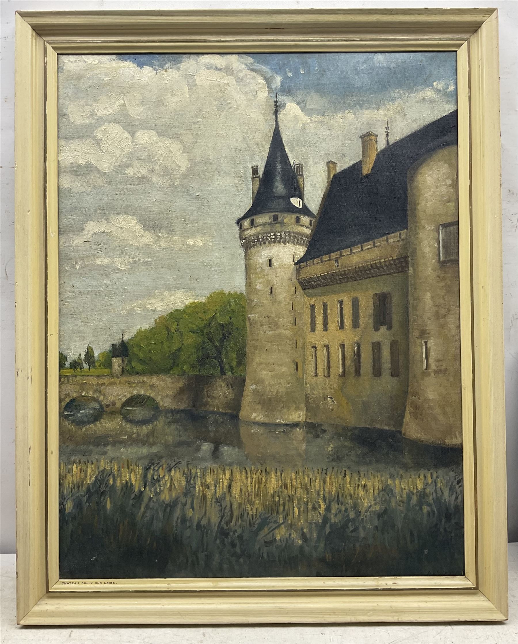 Archibald Waugh (British 20th Century): 'Chateau Sully-sur-Loire', oil on canvas canvas signed and titled on mount, dated '54 verso, 65cm x 50cm