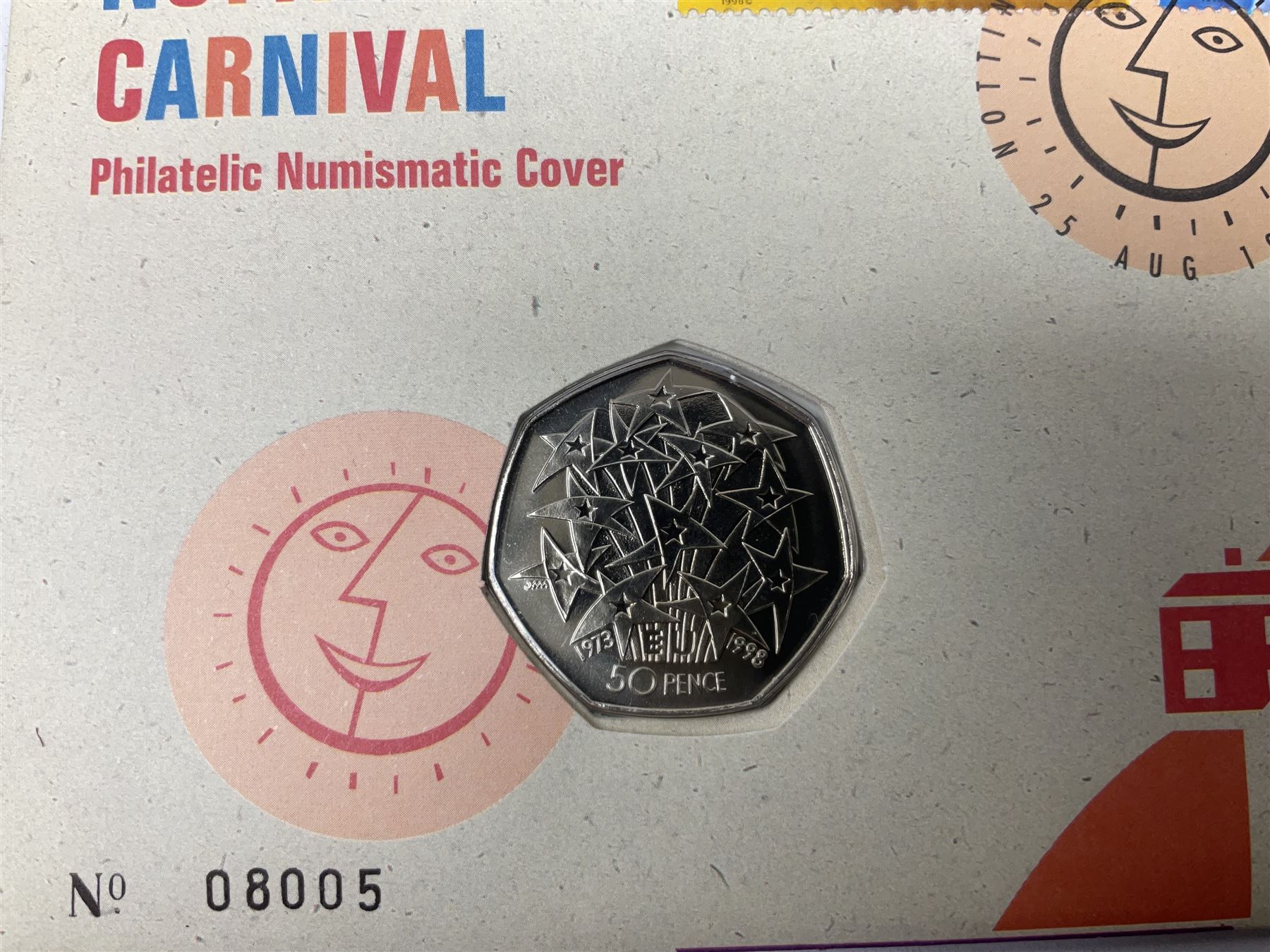 Eight coin covers including, 'Her Majesty Queen Elizabeth II 70th Birthday' containing a 1996 Canadian one ounce silver coin, three coin covers commemorating the 21st Birthday of HRH Prince William each containing a silver coin, '1895 1952 A Tribute to HM King George VI' containing a South Africa 1952 five shilling coin, 'The Notting Hill Carnival' containing a 1998 fifty pence etc (8)