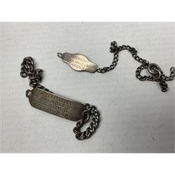 Silver identity bracelet, Scarborough Ordnance survey map, etc  