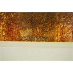 Keith Mountain (British 1944-): 'Excavation - Autumn Glow', mixed media signed and titled on 'Hunting Art Prizes' label verso 59cm x 43cm