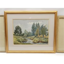 Richard Faulkner (Irish 1917-1988): 'The Tow River Ballycastle', 'The Little Bridge' and Coastal Landscape, three watercolours signed, two titled on labels verso with artist's address, max 26cm x 37cm (3)