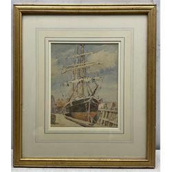 Rowland Fisher (British 1896-1976): 'Sigyn in Dock', watercolour signed and dated 1933, inscribed verso 26cm x 20cm