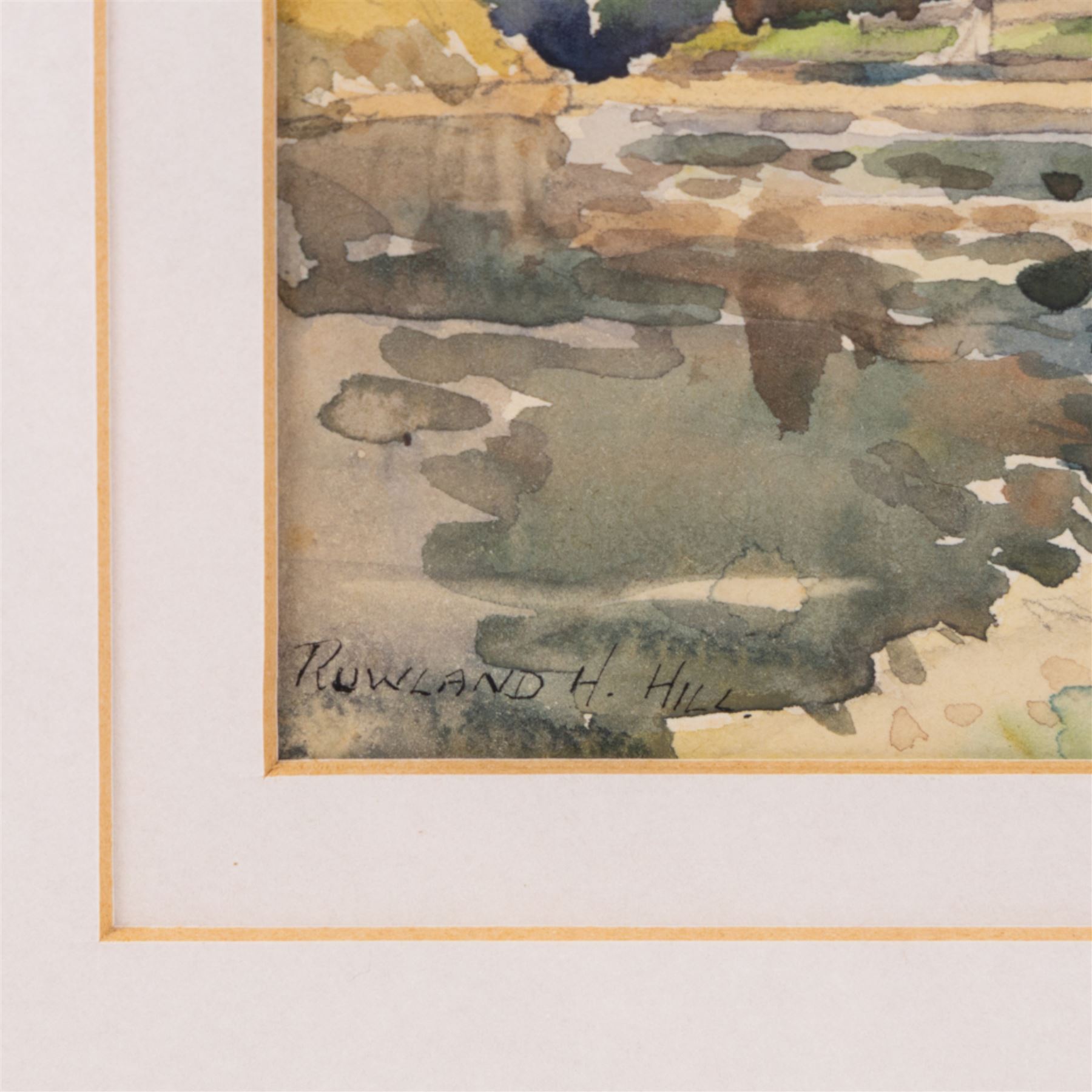 Rowland H Hill (Early 20th century): The Lock, watercolour signed 18cm x 24cm