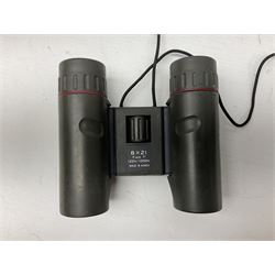 Pair of Ranger Revue 8 x 40 field binoculars, together with pair of Prisma 8 x 21 binoculars in soft shell case