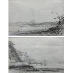 Henry Barlow Carter (British 1804-1868): 'Saltash 10/09/1866' and 'The New Hotel 16/06/1867', pair pencil sketches 9cm x 13cm (2) 
Provenance: with Michael C Pybus Fine Arts, Whitby, labels verso 