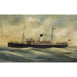 Adrianus Johannes Jansen of Antwerp (Dutch 1863-1943): Marylebone Trawler at Sea, oil on canvas signed and dated '28, 37cm x 59cm (unframed)