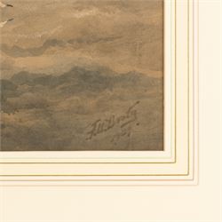Frederick William Booty (British 1840-1924): Storm at the Mouth of Whitby Harbour, watercolour signed 35.5cm x 50cm