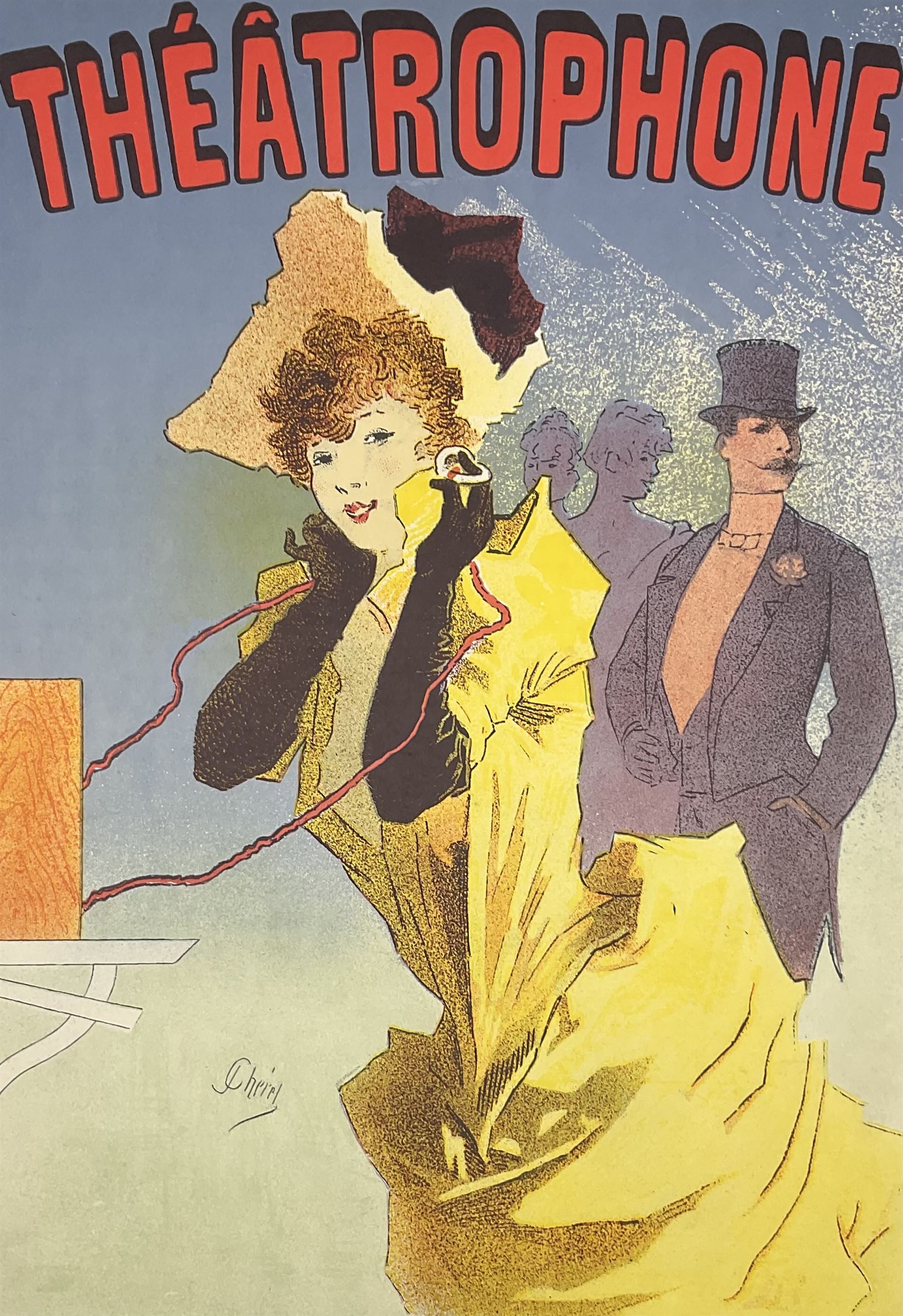 After the Beggarstaff Brothers - James Pride (British 1869-1941) and William Nicholson (British 1872-1849): 'Lyceum Don Quixote', colour lithograph numbered 573 in pencil 50cm x 49cm; After Jules Chéret (French 1836-1932): 'Theatrophone', colour lithograph numbered 573 in pencil 66cm x 46cm (unframed) (2)