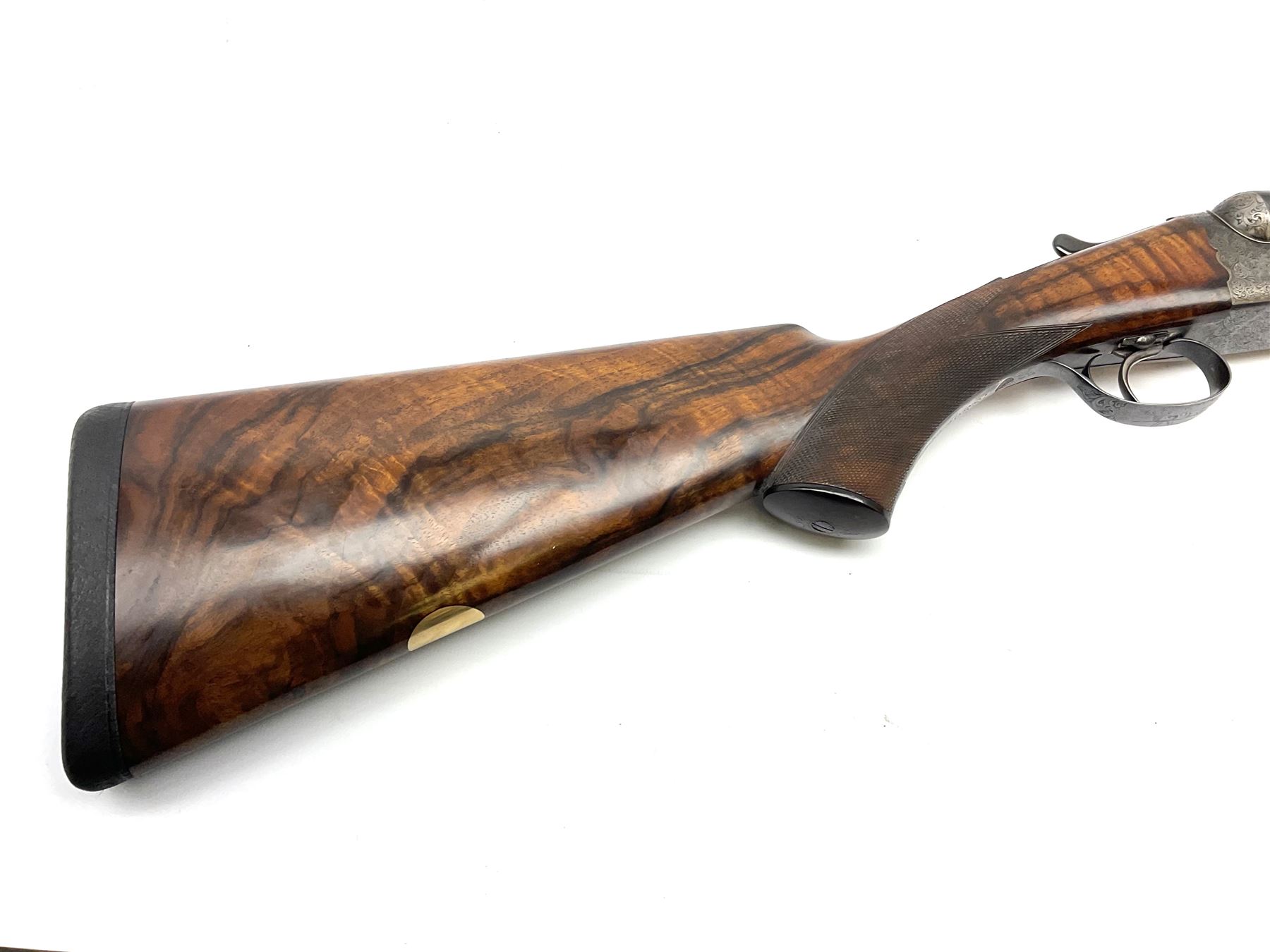 Very fine Westley Richards 12-bore side-by-side double barrel boxlock ejector live pigeon sporting gun, c1910, very heavy and thick 76.5cm blued tightly choked barrels with 2.5