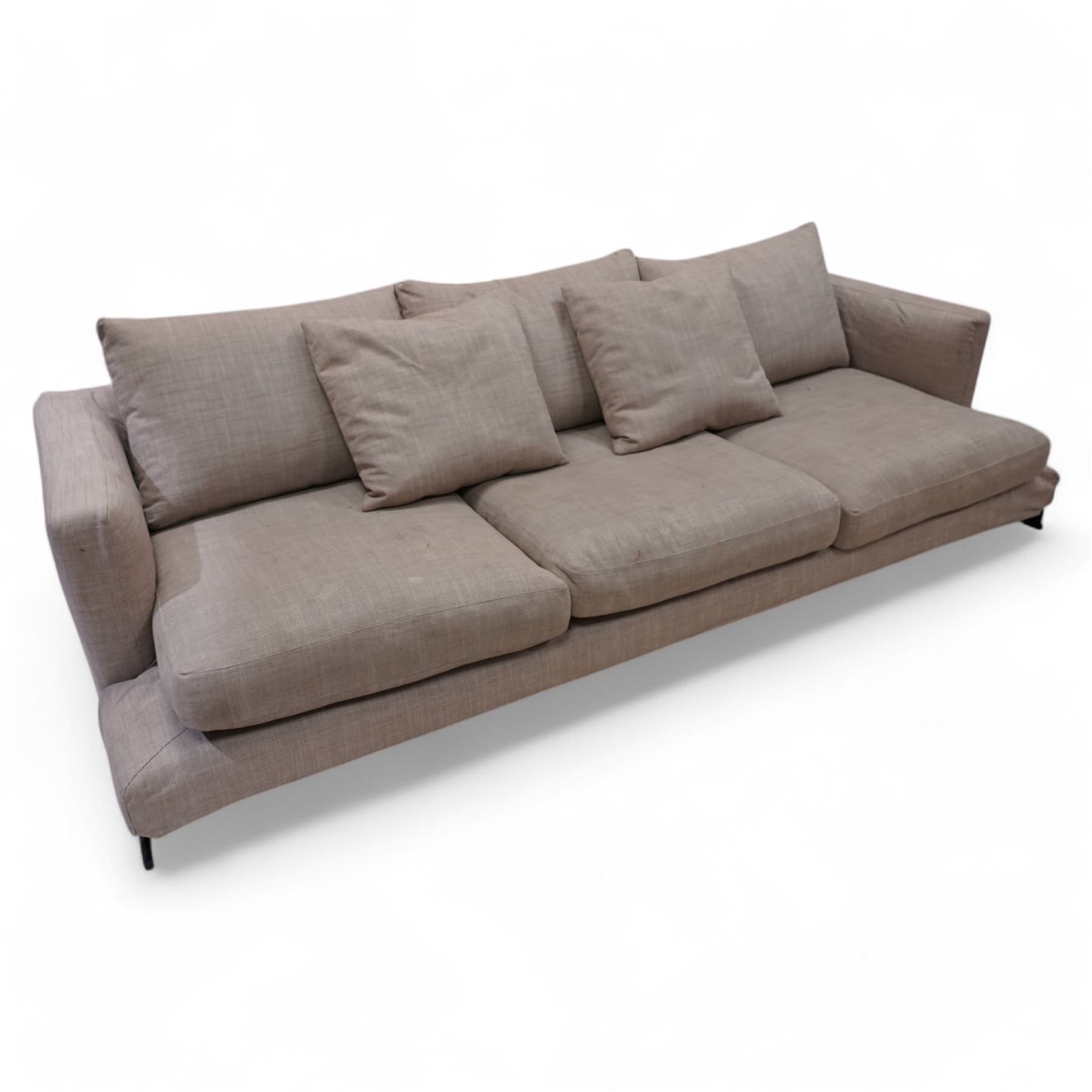 Camerich - 'Lazy Time' grande three-seat sofa, in neutral loose cover, on angular feet 