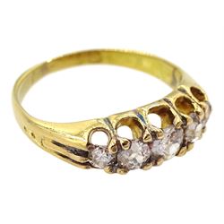 Early 20th century 18ct gold five stone old cut diamond ring, total diamond weight approx 0.55 carat