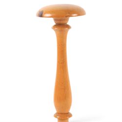 19th Century turned wig stand, H30cm