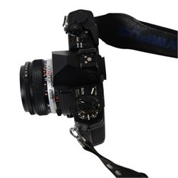 Olympus OM4 camera body, serial no. 1018238, with an Olympus OM-System Zuiko Auto-S 50mm 1:1.8 lens