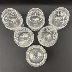 Set of six Waterford Crystal 'Colleen' brandy balloon glasses, H13cm