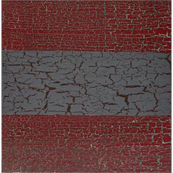Gillian Ross Kelsey (British 1935-2025): 'Grey Ribbon', mixed media on canvas, signed and ...