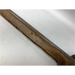 Modern 20-bore matchlock muzzle loading musket, the Moorish style full length hardwood stock with ramrod aperture and steel fittings L132cm overall RFD ONLY