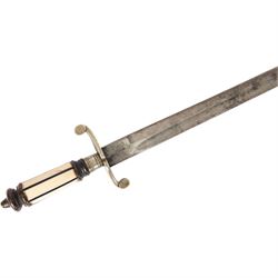 19th century English naval officers dirk, with 44cm straight fullered blade, bone handle with curved quillon, overall L57cm