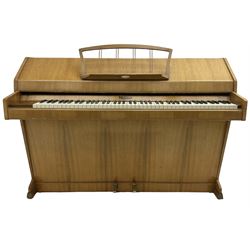 Evestaff - 'Minipiano' mid-20th century walnut cased piano, iron framed and overstrung movment