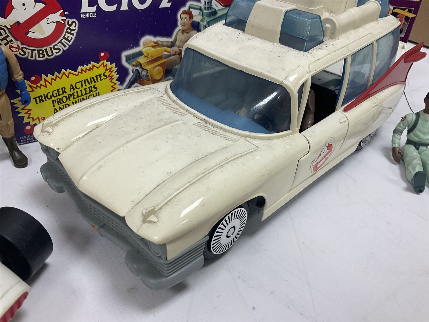 Ghostbusters - 'ECTO 1' car with two figures; ECTO-2 Vehicle, Highway Hunter Action Ghost Vehicle and Haunted Vehicles Air Sickness; all boxed; racing car with Egon Spengler driver; two 1984 Marshmallow Man figures; and four unopened carded/boxed figures etc