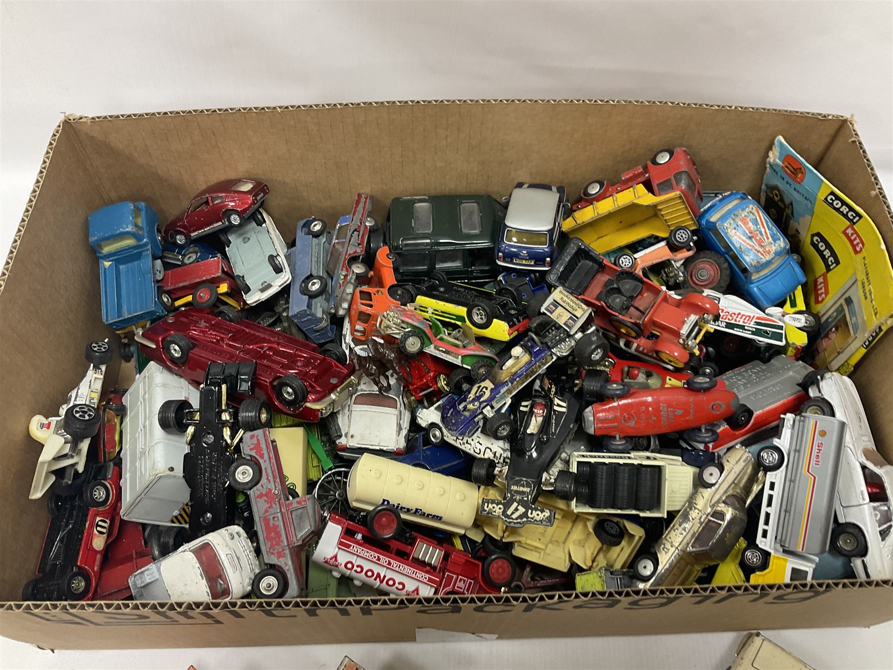 Large quantity of unboxed, playworn, incomplete and repainted die-cast models by various makers