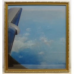 Christopher John Assheton-Stones (British 1947-1999): View from an Aeroplane Window, pastel unsigned 52cm x 48cm