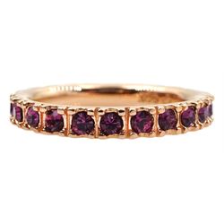 Silver-gilt pink stone eternity ring, stamped 925
