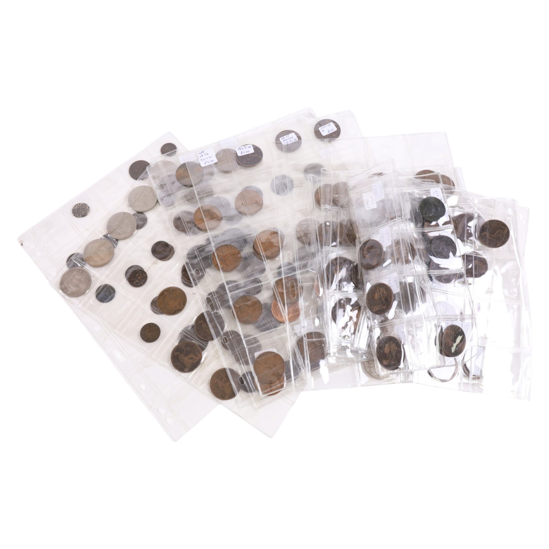 Great British and World coins, including year sets, pre-decimal coinage, commemorative crowns, coin covers etc, housed in folders and loose.
