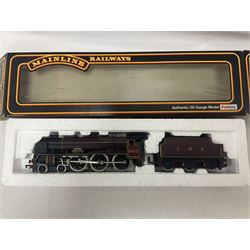 Various makers ‘00’ gauge - four locomotives comprising Mainline Railways ref.37060 Rebuilt Scot Class ‘Royal Scot’ 4-6-0 no.6100 in LMS crimson; Airfix Royal Scot Class ‘Royal Scots Fusiliers’ 4-6-0 no.6103 in LMS black and Class 4F Fowler 0-6-0 no.4454 in LMS black; Lima Class 08 Diesel 0-6-0 Shunting no.7120 in LMS black; all in original boxes (4)