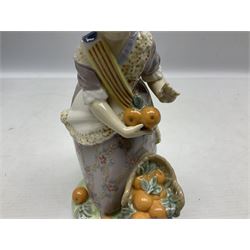 Lladro figure, Miss Valencia, modelled in traditional Valencian dress with basket of oranges, sculpted by Juan Huerta, with original box, no 1422, year issued 1982, year retired 1997, H18cm