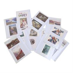 Collection of postcards in a album, together with an album of first day covers 