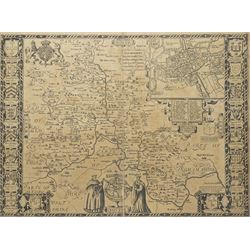 John Speed (British 1552-1629): 'Oxfordshire described with ye Citie and the Armes of the ...