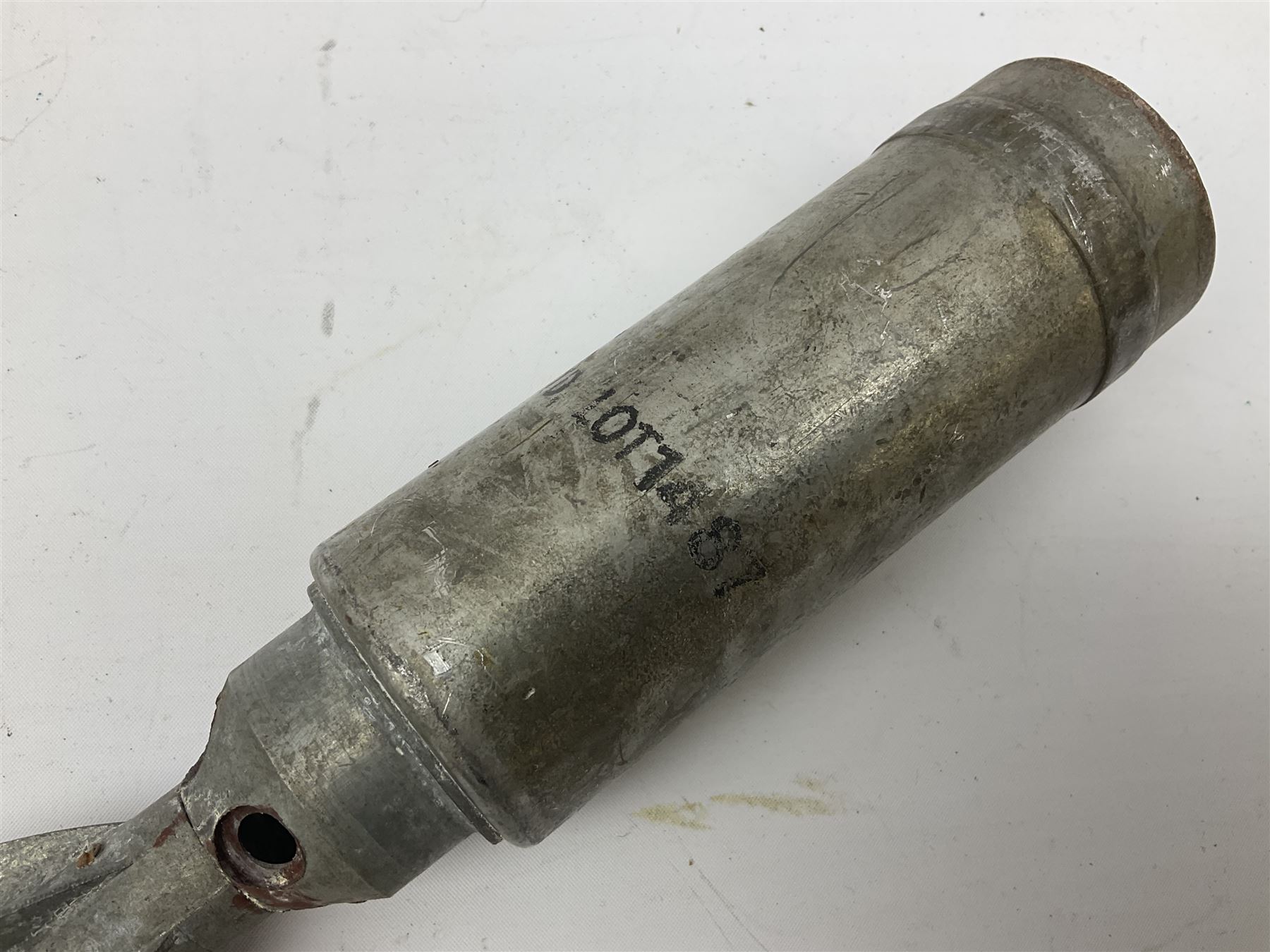 Two inert WW2 parachute flare casings, one with parachute and dated 5/43 L24cm (3)