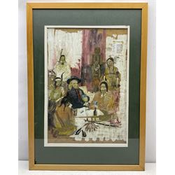 John Squire ARIBA (British Contemporary): North American Frontier - 'OK SALOON', mixed media on board, studio label verso with artist's address Heckmondwike, West Yorks verso 60cm x 42cm