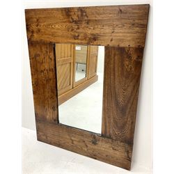 Rustic oak framed rectangular mirror 