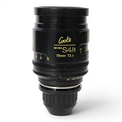 Cooke Mini S4/i 75mm T2.8 prime lens with PL mount, serial no. 8075-0714, with front and back lens caps