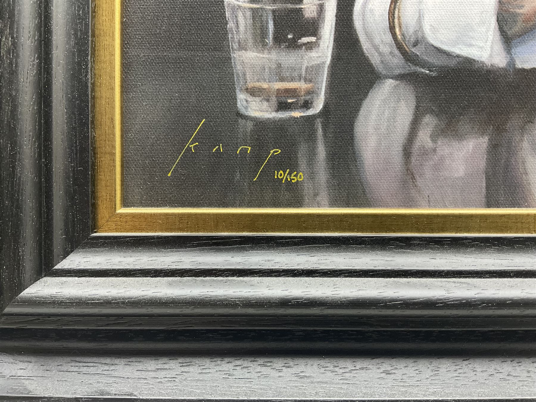 Vincent Kamp (British Contemporary): 'Let the Cards Decide', limited edition print on canvas signed and numbered 10/150, 34cm x 50cm