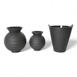 Wedgwood black basalt vases and similar, designed by Nick Munro
