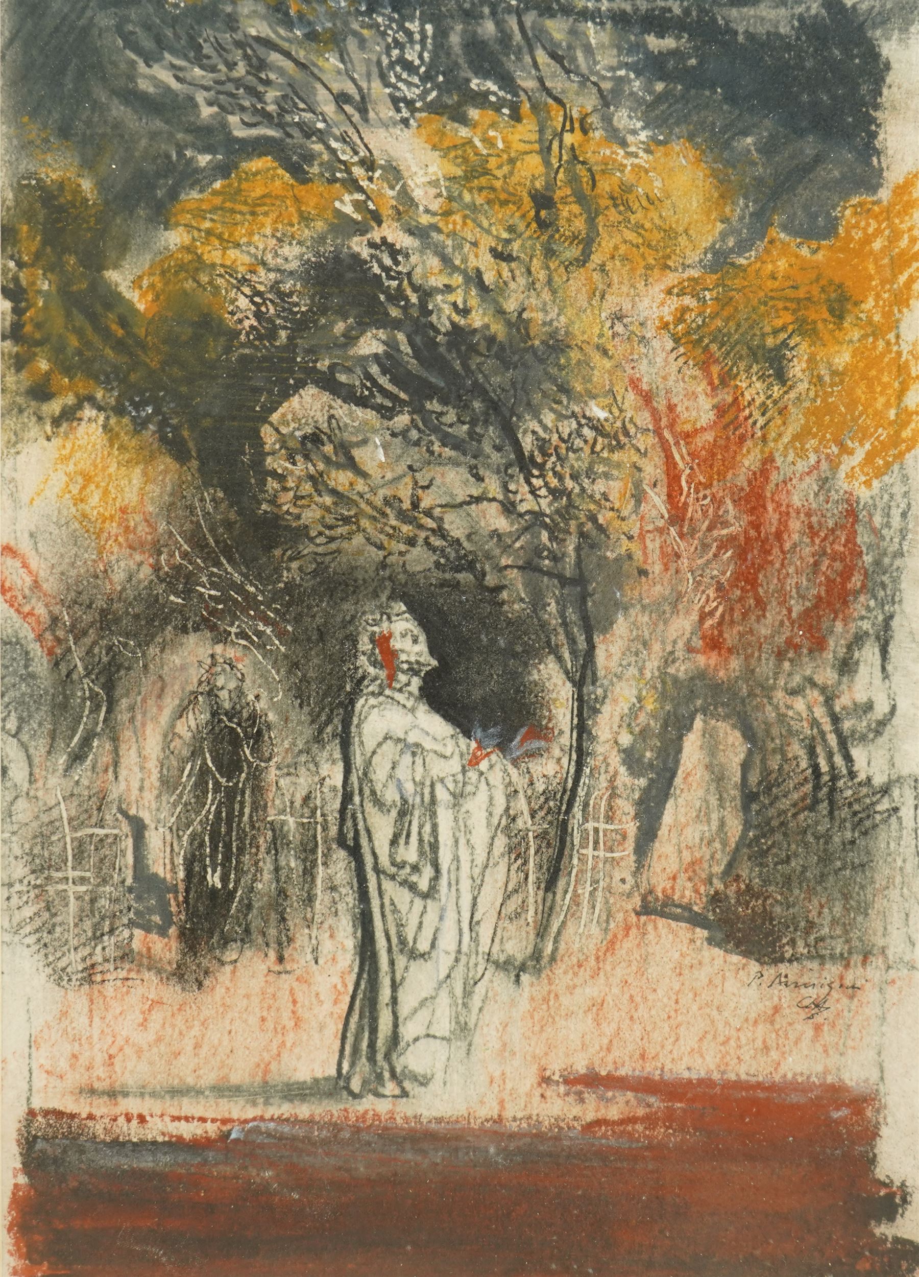 Pietro Annigoni OMRI (Italian 1910-1988): The Resurrection, mixed media signed in pen 26cm x 16cm